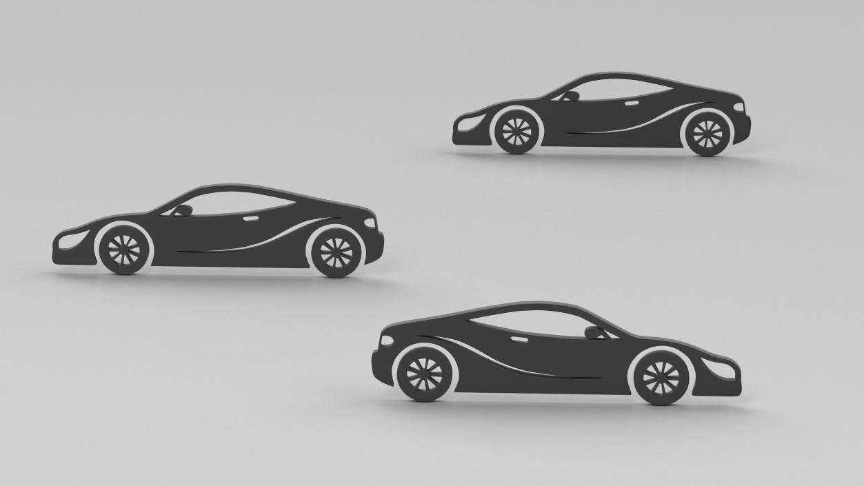 3D Car Silhouettes Collection 6 model