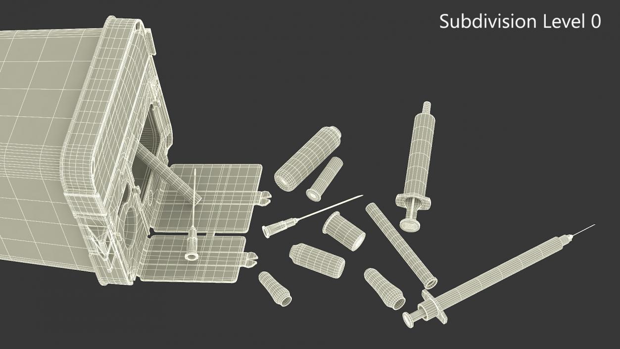 Medical Container with Sharps Scattered 3D model