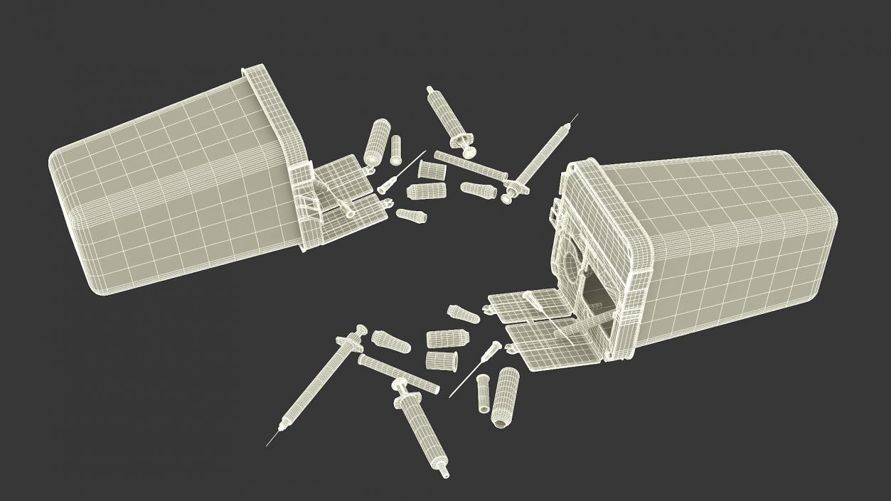 Medical Container with Sharps Scattered 3D model