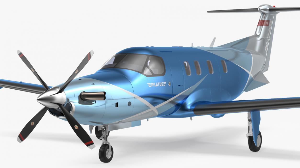 3D Pilatus PC12 NGX Business Plane Rigged model