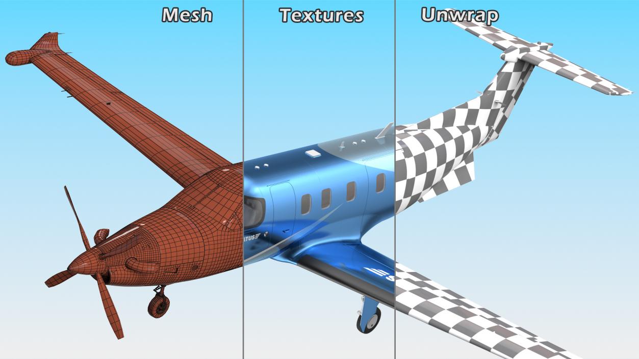 3D Pilatus PC12 NGX Business Plane Rigged model