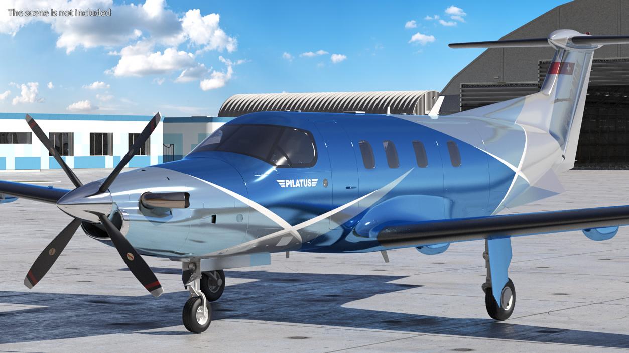 3D Pilatus PC12 NGX Business Plane Rigged model