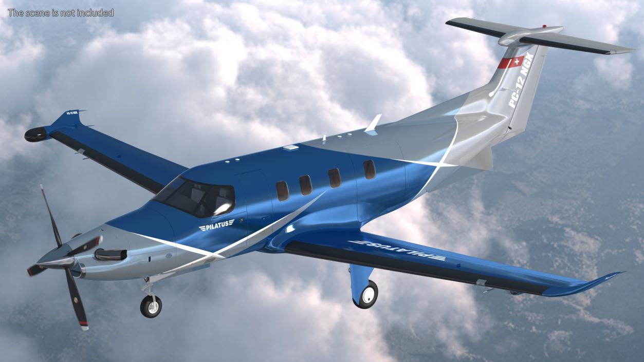 3D Pilatus PC12 NGX Business Plane Rigged model