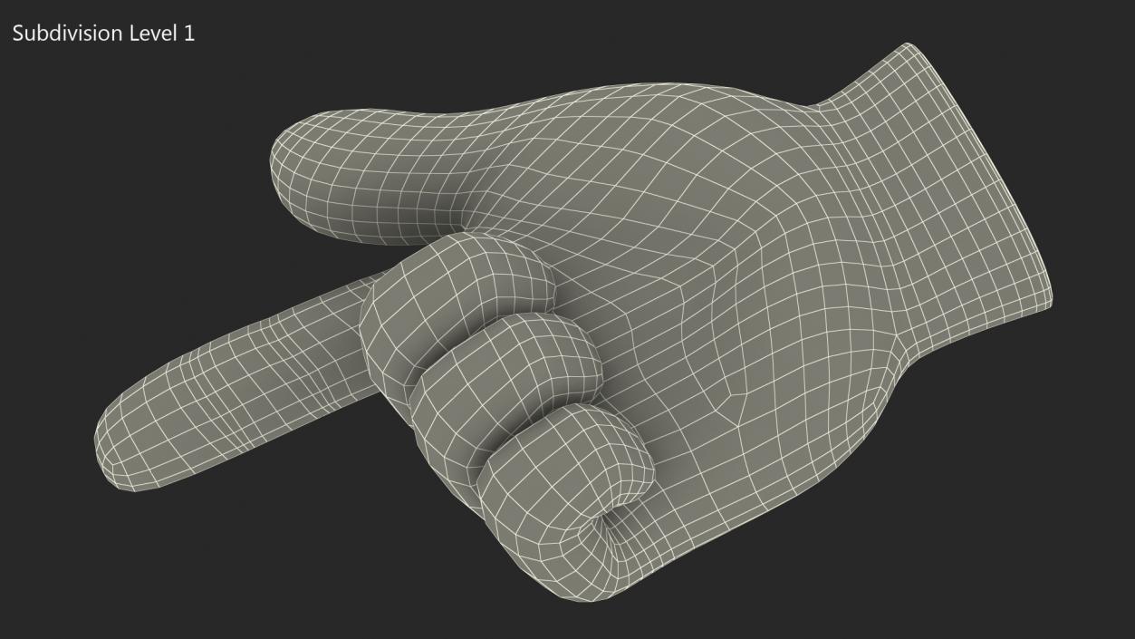 Backhand Index Pointing Down Emoji 3D model