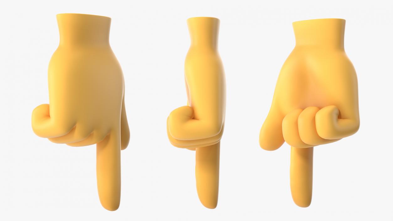 Backhand Index Pointing Down Emoji 3D model