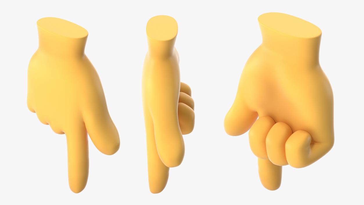 Backhand Index Pointing Down Emoji 3D model