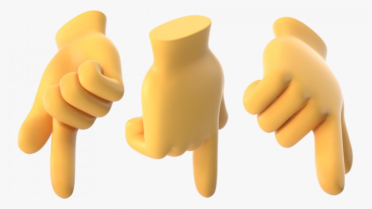 Backhand Index Pointing Down Emoji 3D model