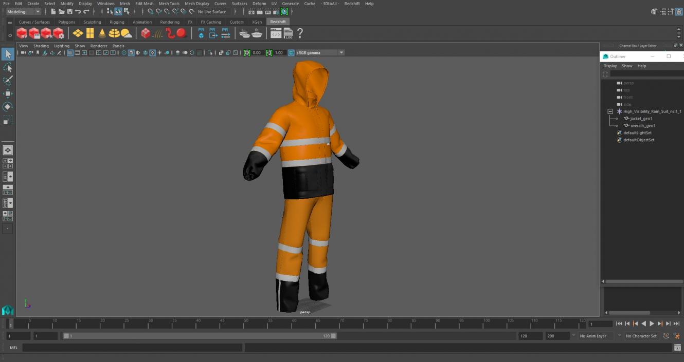 3D model High Visibility Rain Suit