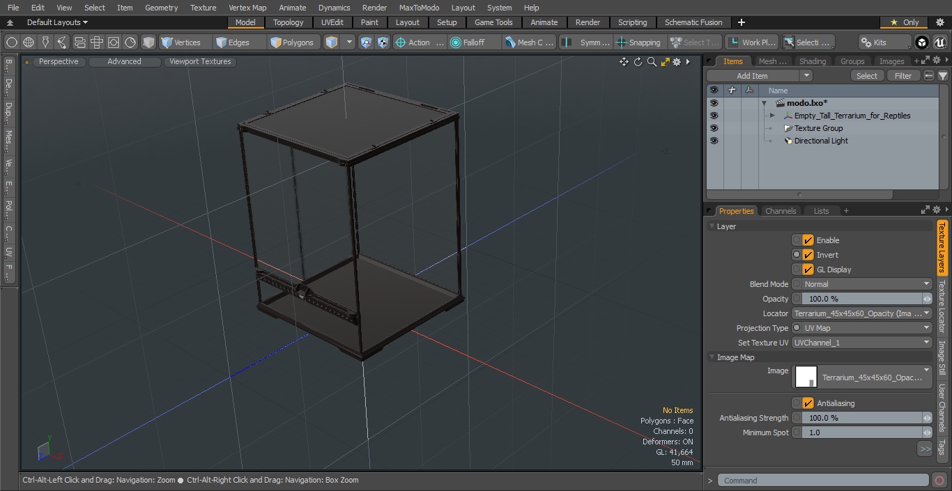 3D Empty Tall Terrarium for Reptiles model