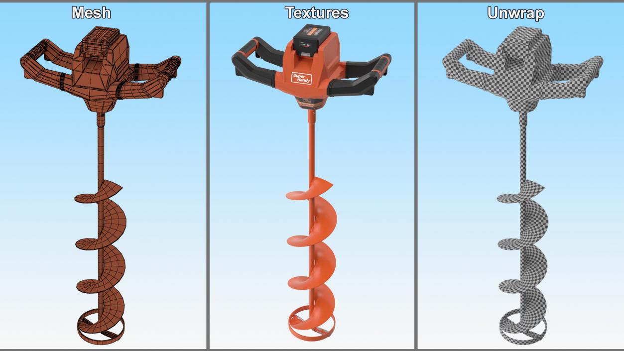 Electric Ice Auger Super Handy Orange 3D