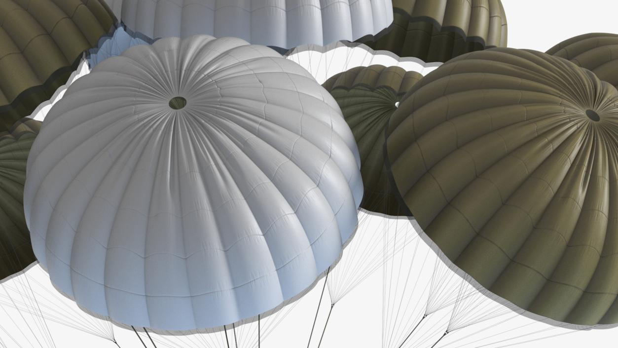 Military Parachute with Cargo 3D model