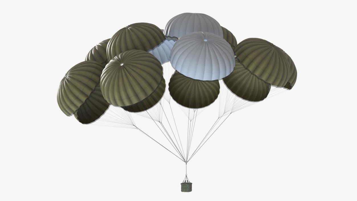 Military Parachute with Cargo 3D model