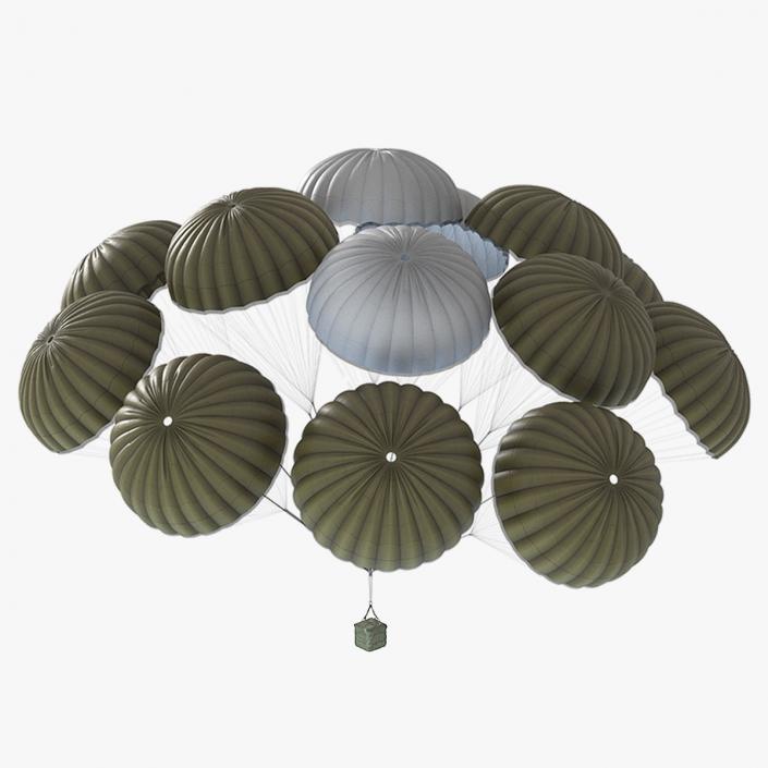 Military Parachute with Cargo 3D model