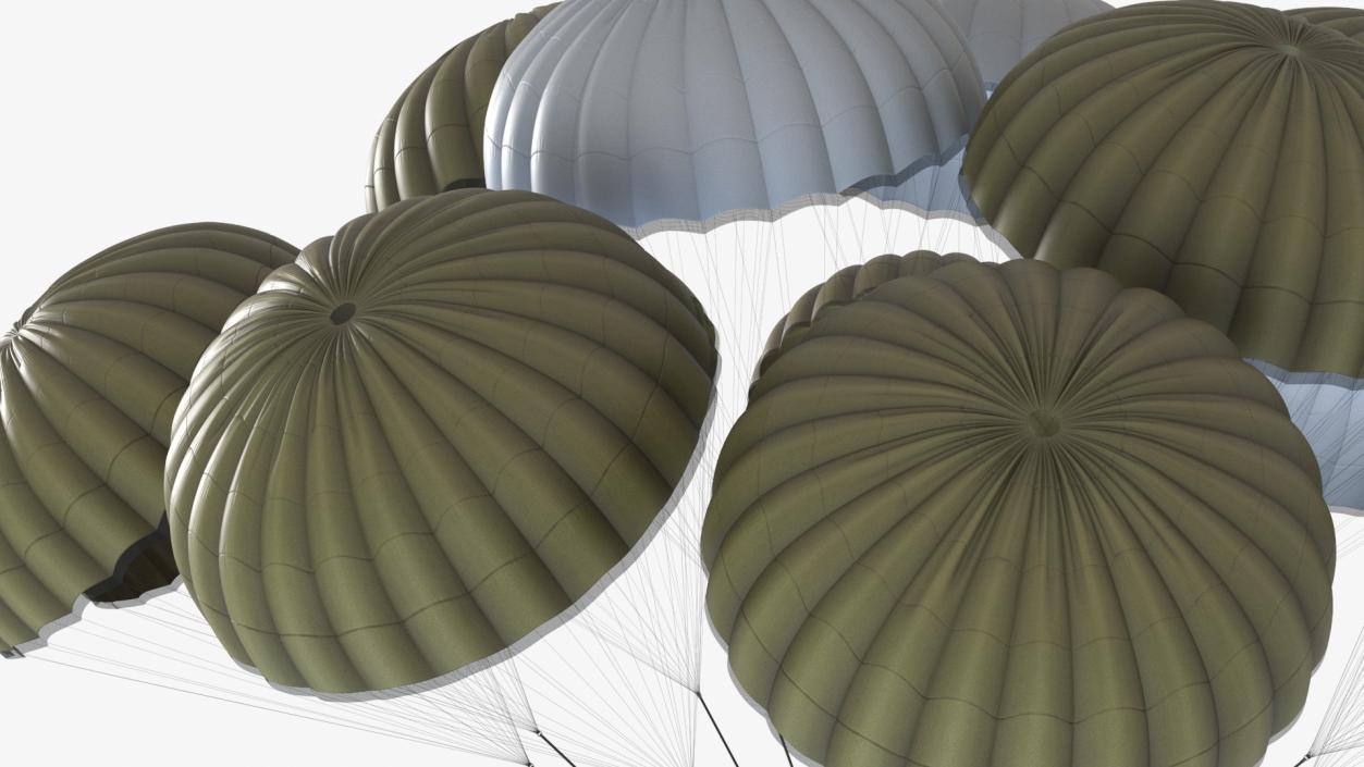 Military Parachute with Cargo 3D model