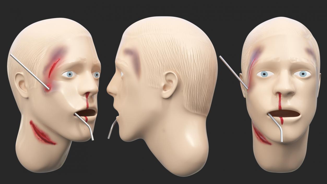 3D Injured Firstaid Mannequin Head