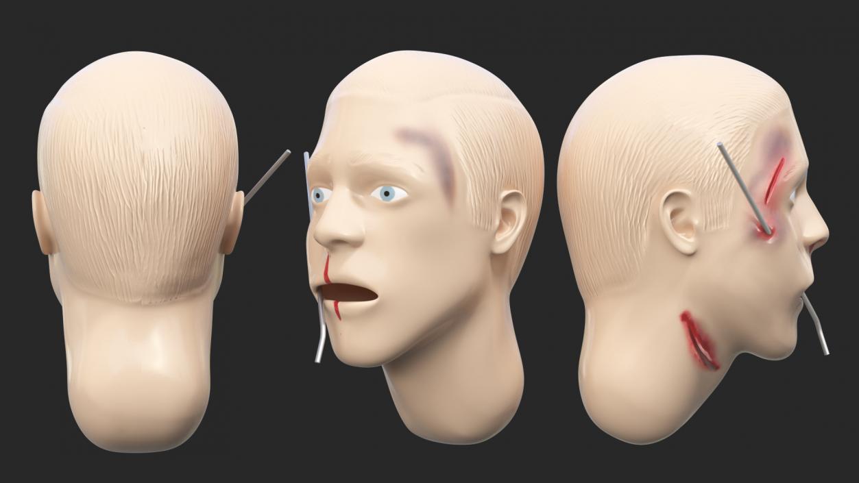 3D Injured Firstaid Mannequin Head