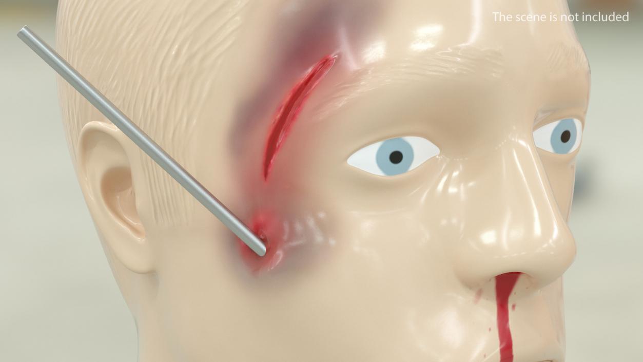 3D Injured Firstaid Mannequin Head