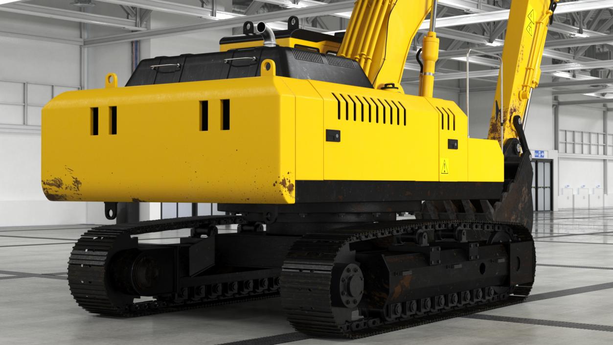 3D model Large Hydraulic Tracked Excavator Rigged