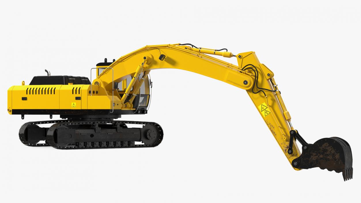 3D model Large Hydraulic Tracked Excavator Rigged