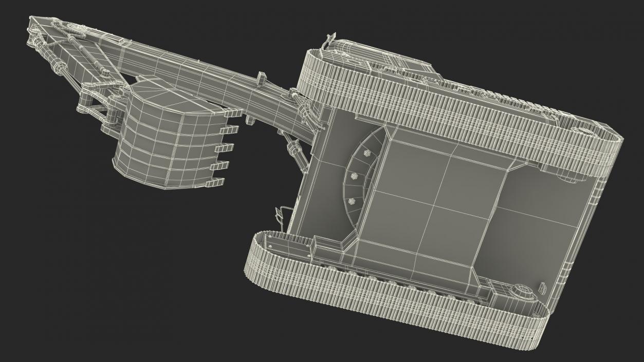 3D model Large Hydraulic Tracked Excavator Rigged