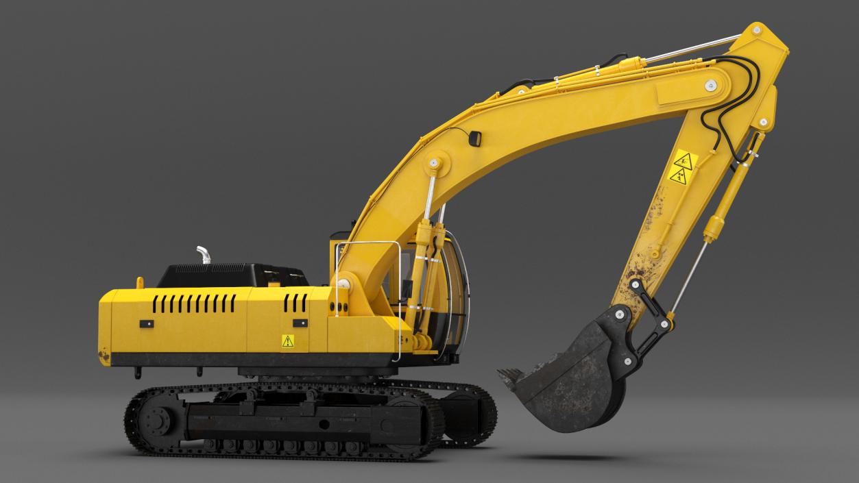 3D model Large Hydraulic Tracked Excavator Rigged