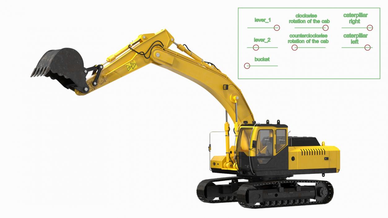 3D model Large Hydraulic Tracked Excavator Rigged