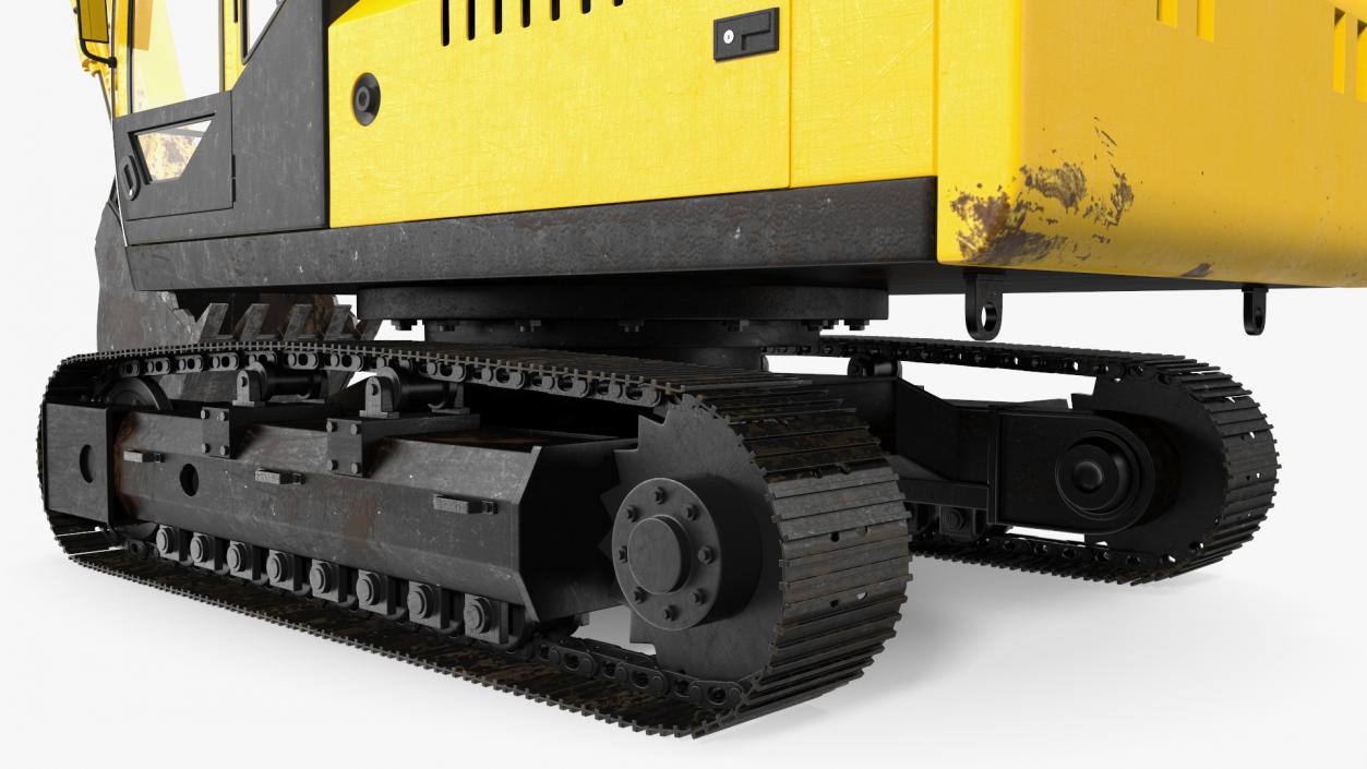 3D model Large Hydraulic Tracked Excavator Rigged