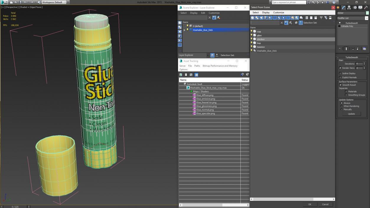 Washable Glue Stick 3D model