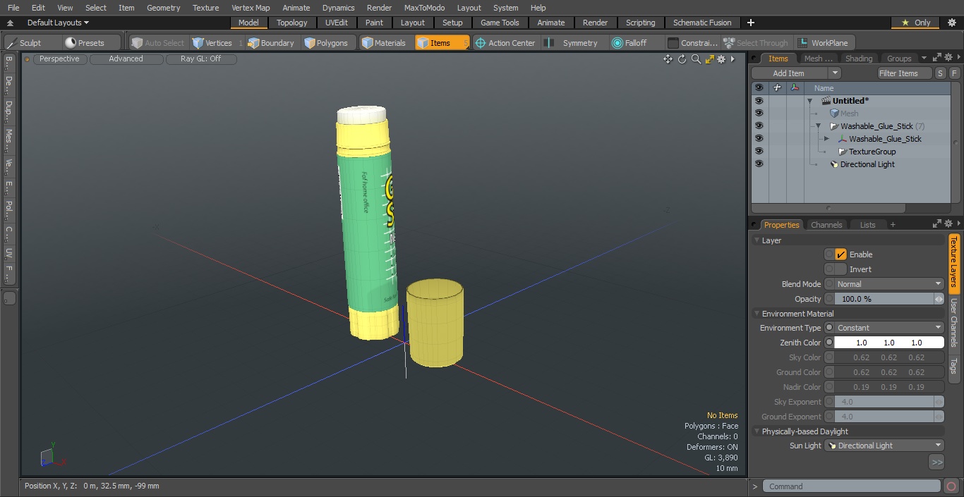 Washable Glue Stick 3D model