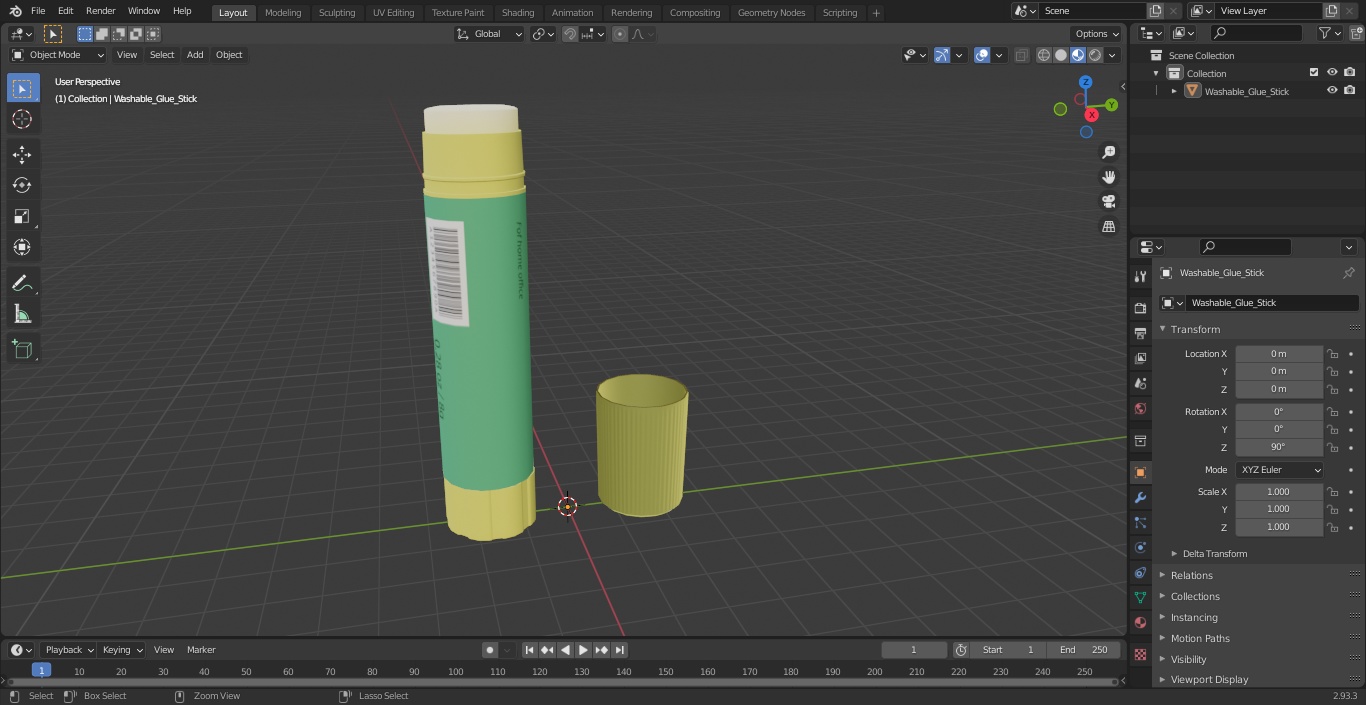 Washable Glue Stick 3D model