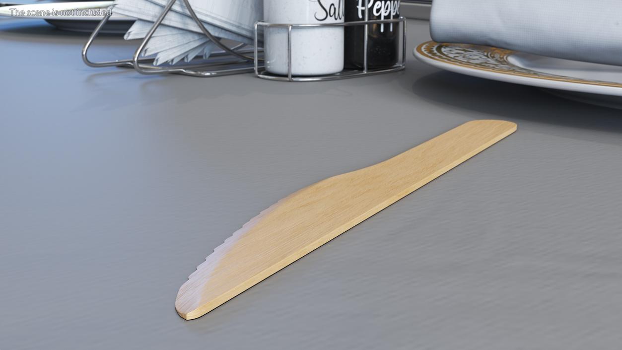 3D Disposable Wooden Knife model