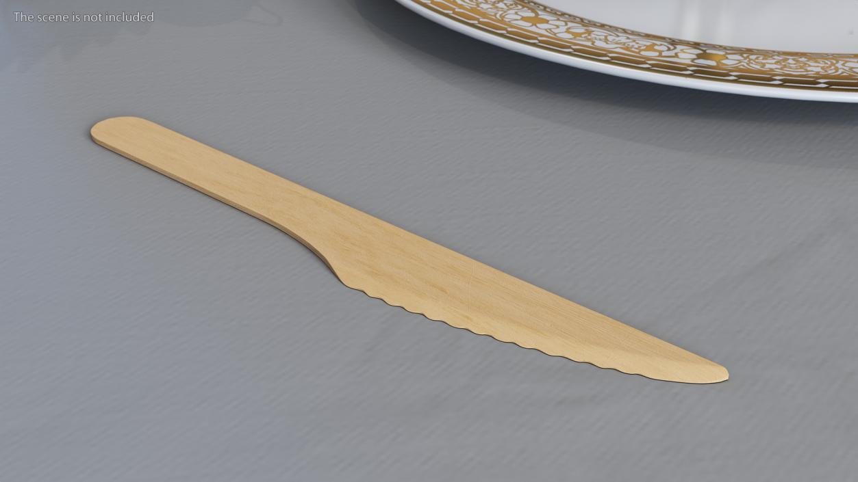 3D Disposable Wooden Knife model