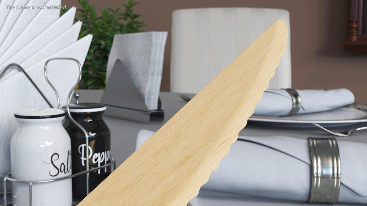 3D Disposable Wooden Knife model