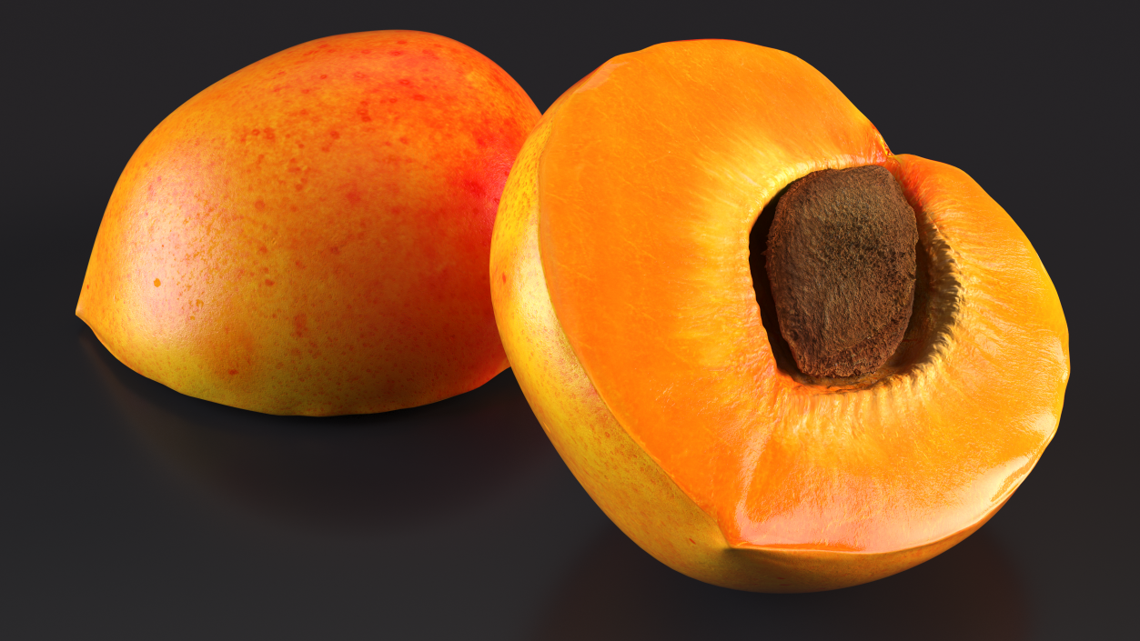 Fresh Apricot Cut 3D