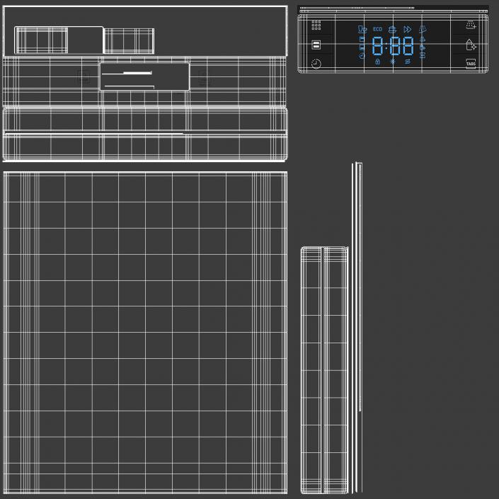 Stainless Steel Dishwasher Machine 3D model