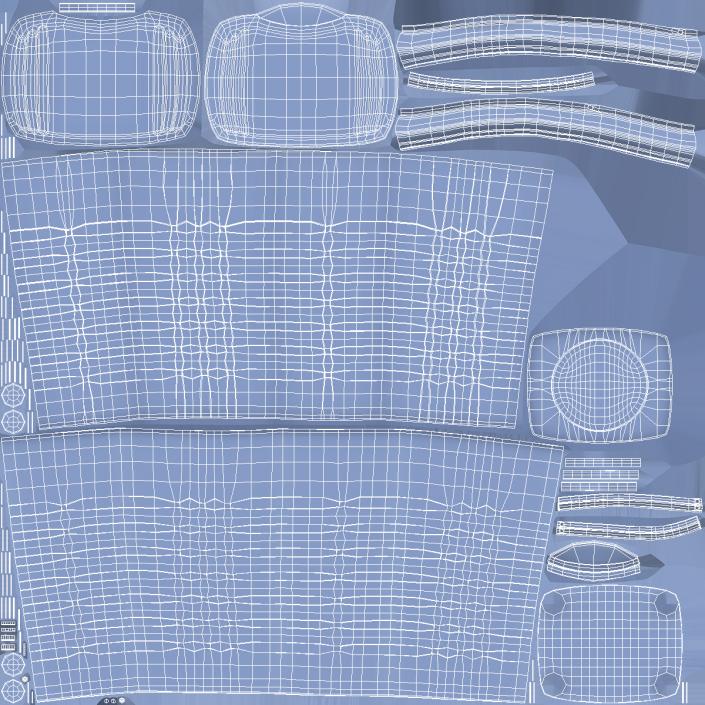 Plastic Laundry Basket Blue 3D