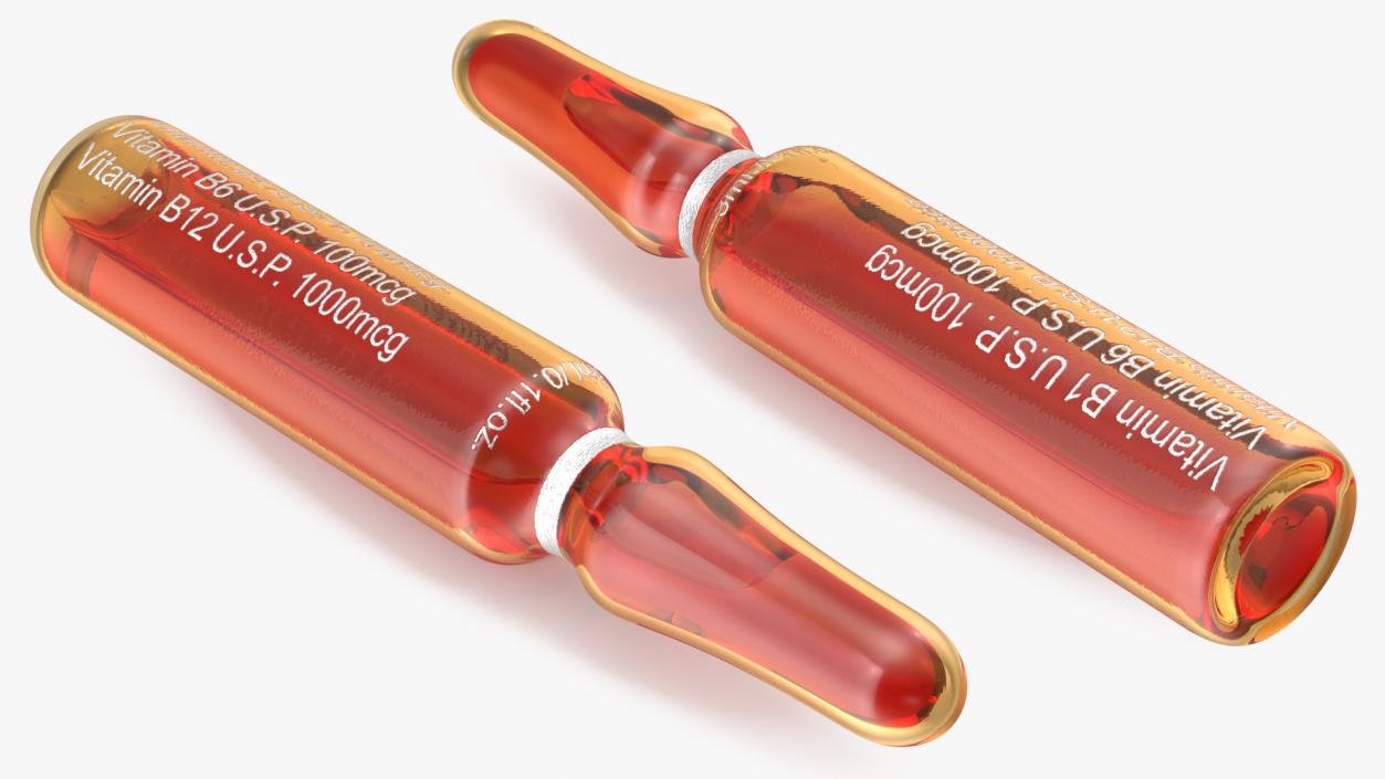 3D Vitamin B Complex 3ml Amber Ampoule Lying