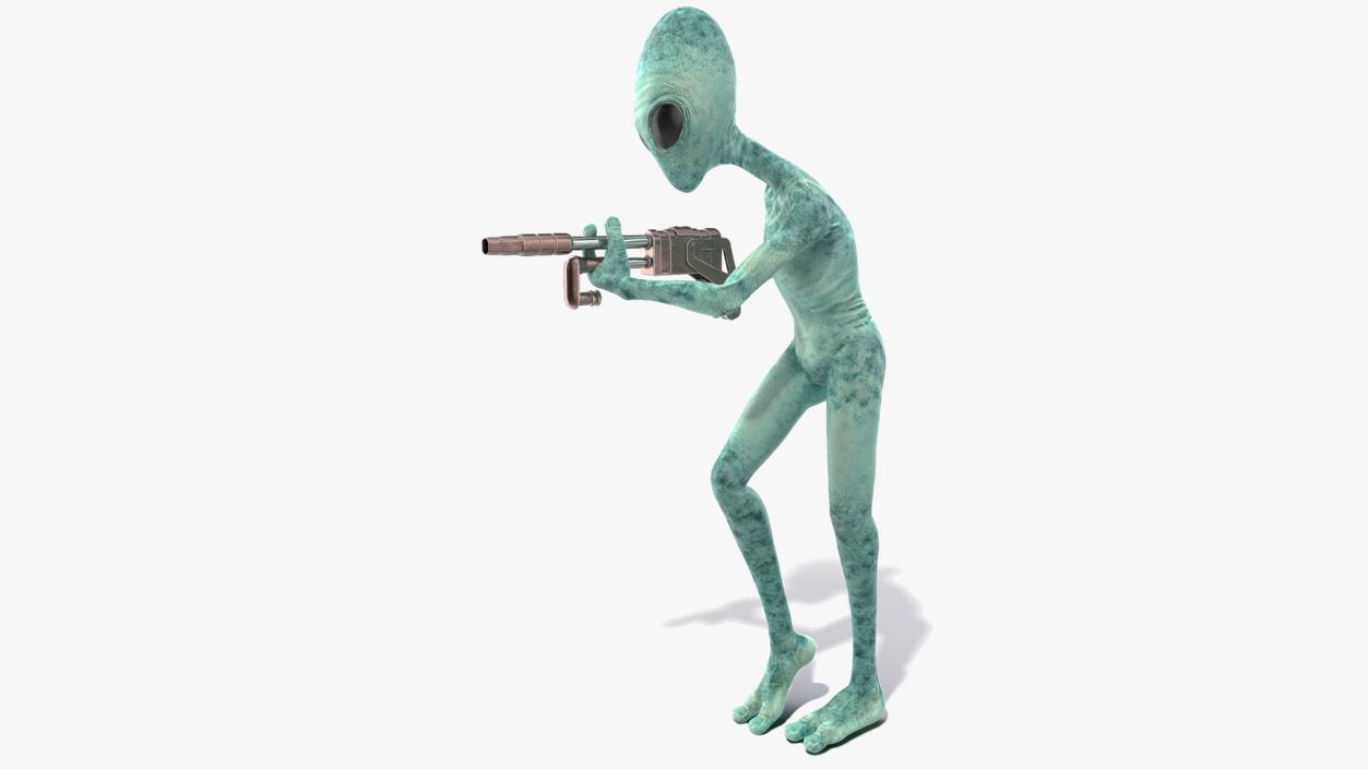 Extraterrestrial Alien Attacking Pose 3D