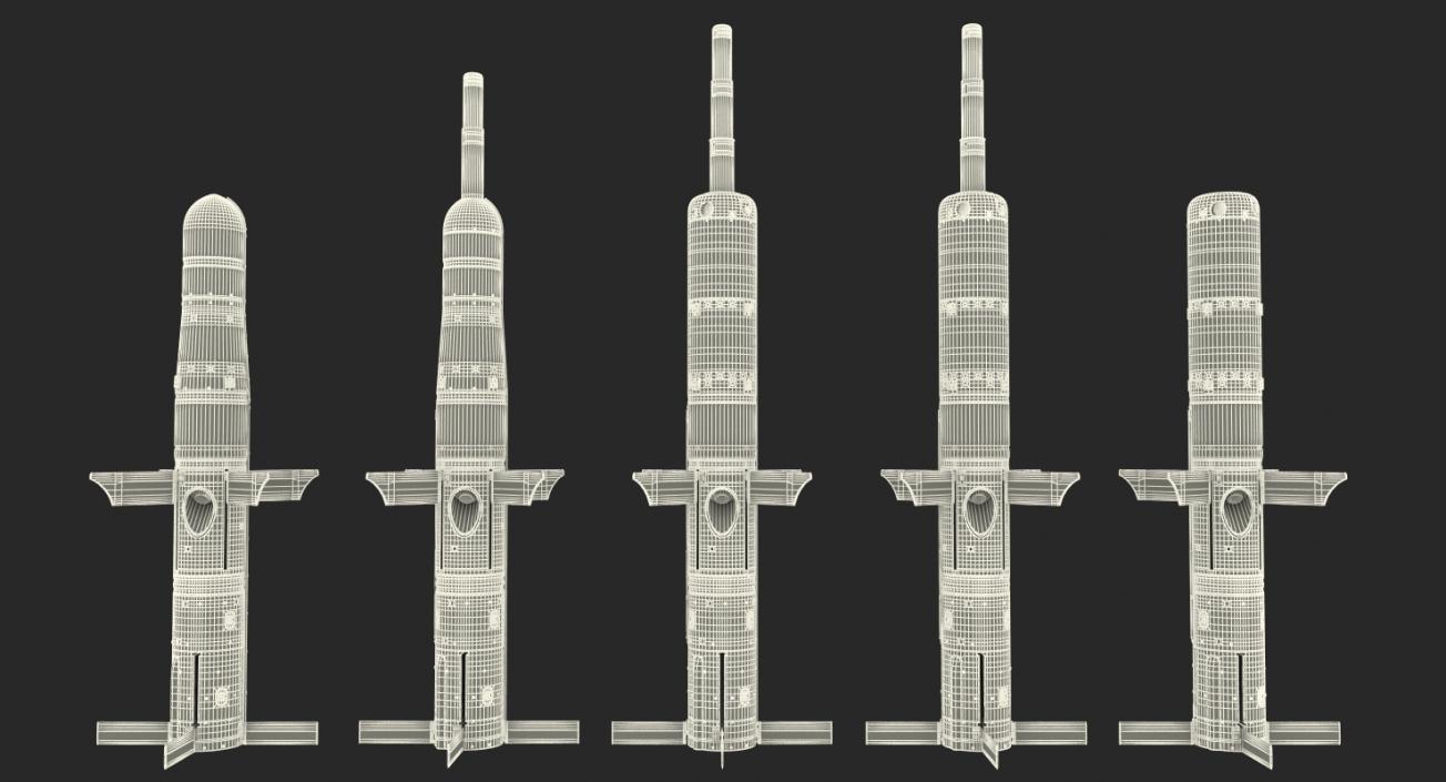 3D model TOW Missiles Rigged Collection