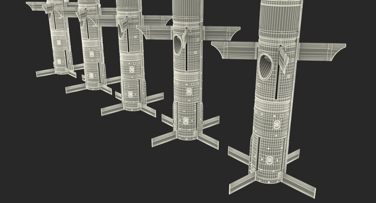 3D model TOW Missiles Rigged Collection