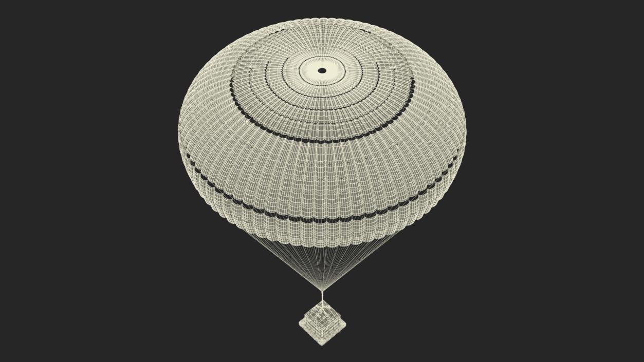 3D Elevating Parachute System Single for NASA Cargo model