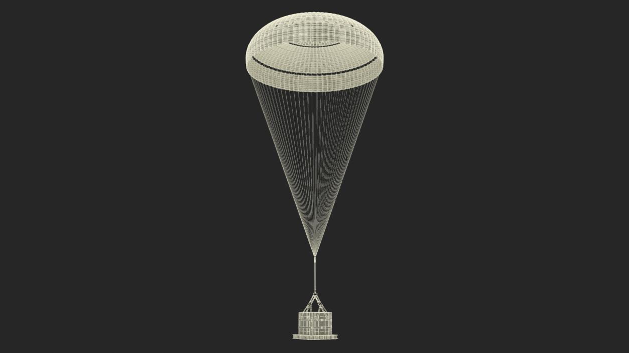 3D Elevating Parachute System Single for NASA Cargo model