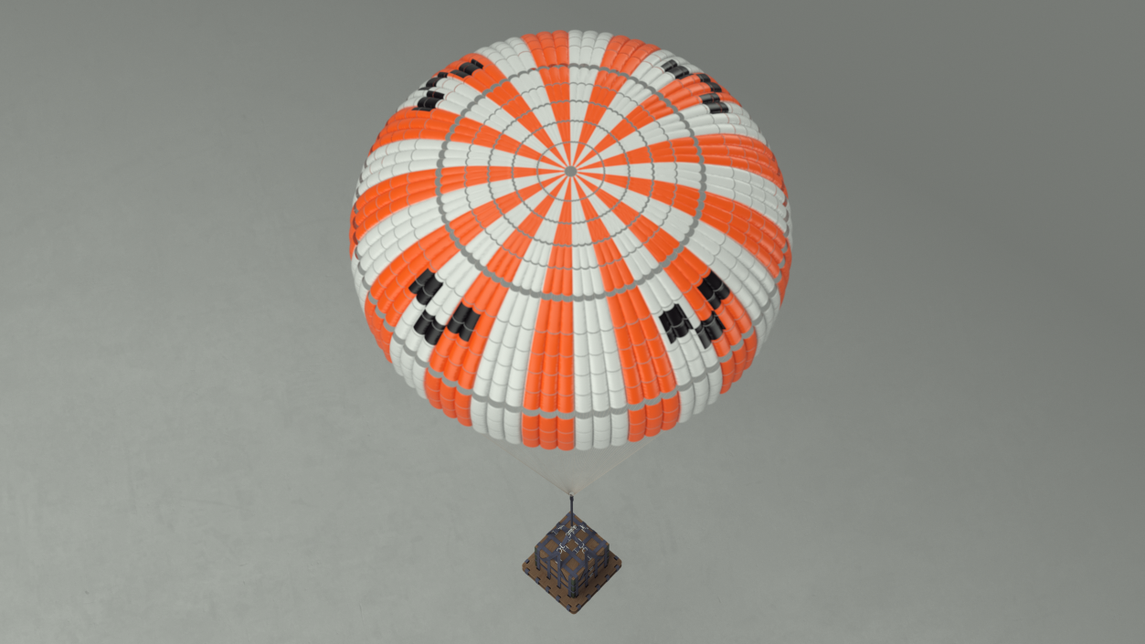 3D Elevating Parachute System Single for NASA Cargo model