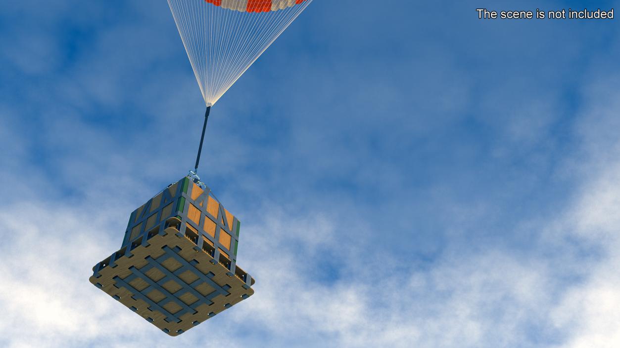 3D Elevating Parachute System Single for NASA Cargo model