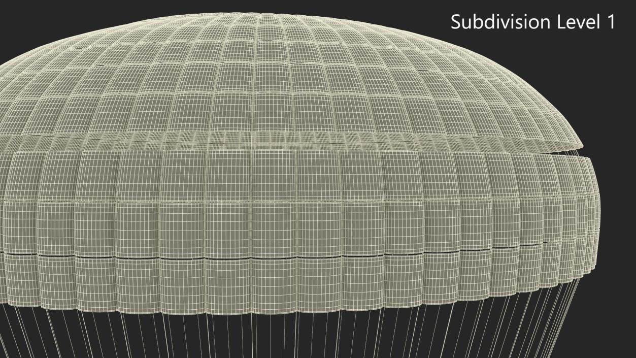 3D Elevating Parachute System Single for NASA Cargo model