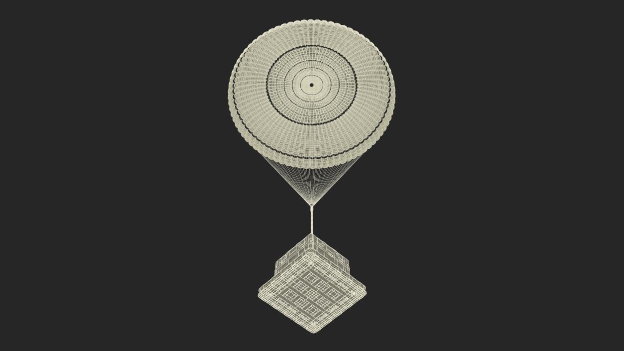 3D Elevating Parachute System Single for NASA Cargo model