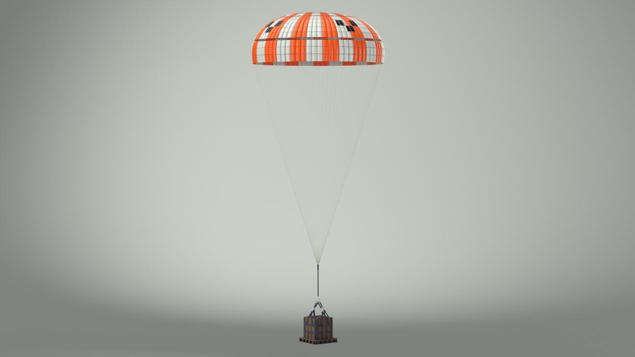 3D Elevating Parachute System Single for NASA Cargo model