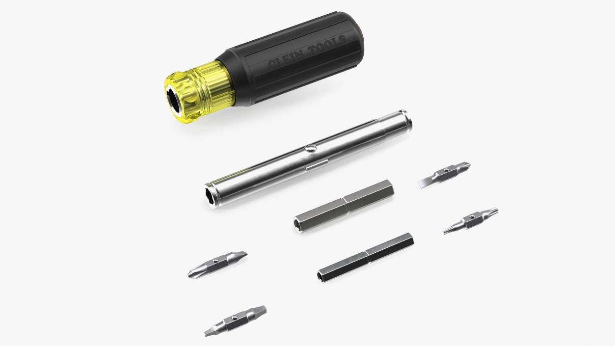 3D Klein Tools Magnetic Screwdriver Kit with Tips