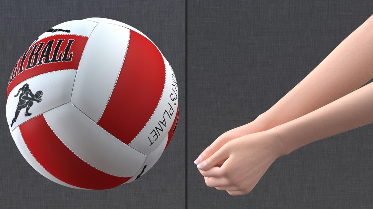 Young Chinese Woman Volleyball Player 3D