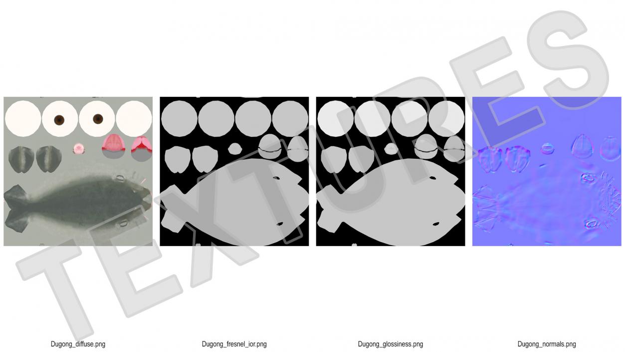 3D model Dugong Swimming Pose